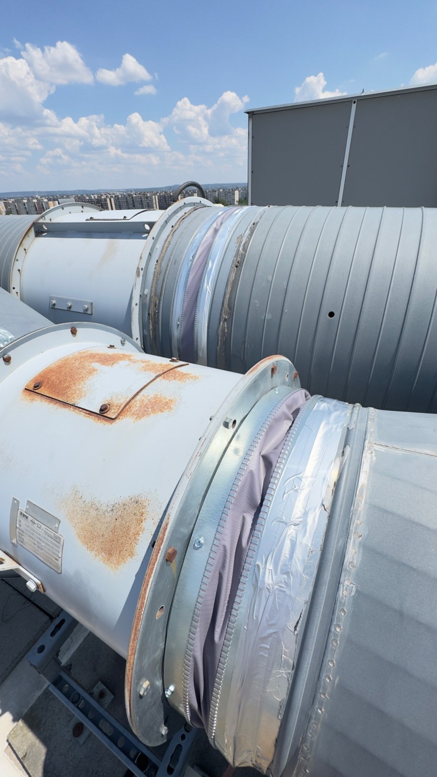 Rugalmas vászoncsatlakozás a ventilátor és a légcsatorna között